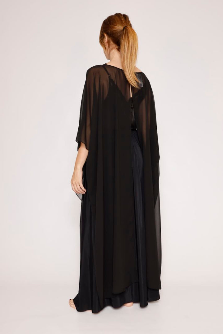 Blusa tipo capa asimétrica 63-2189-NEGRO