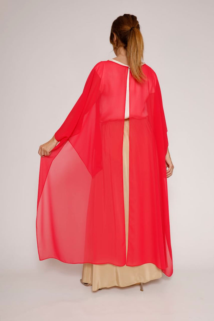 Blusa tipo capa asimétrica 63-2189-ROSA