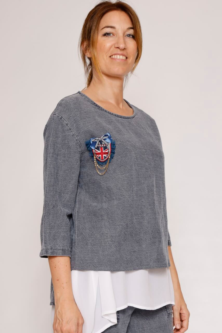 CAMISETA LINO P26DD113-JEANS