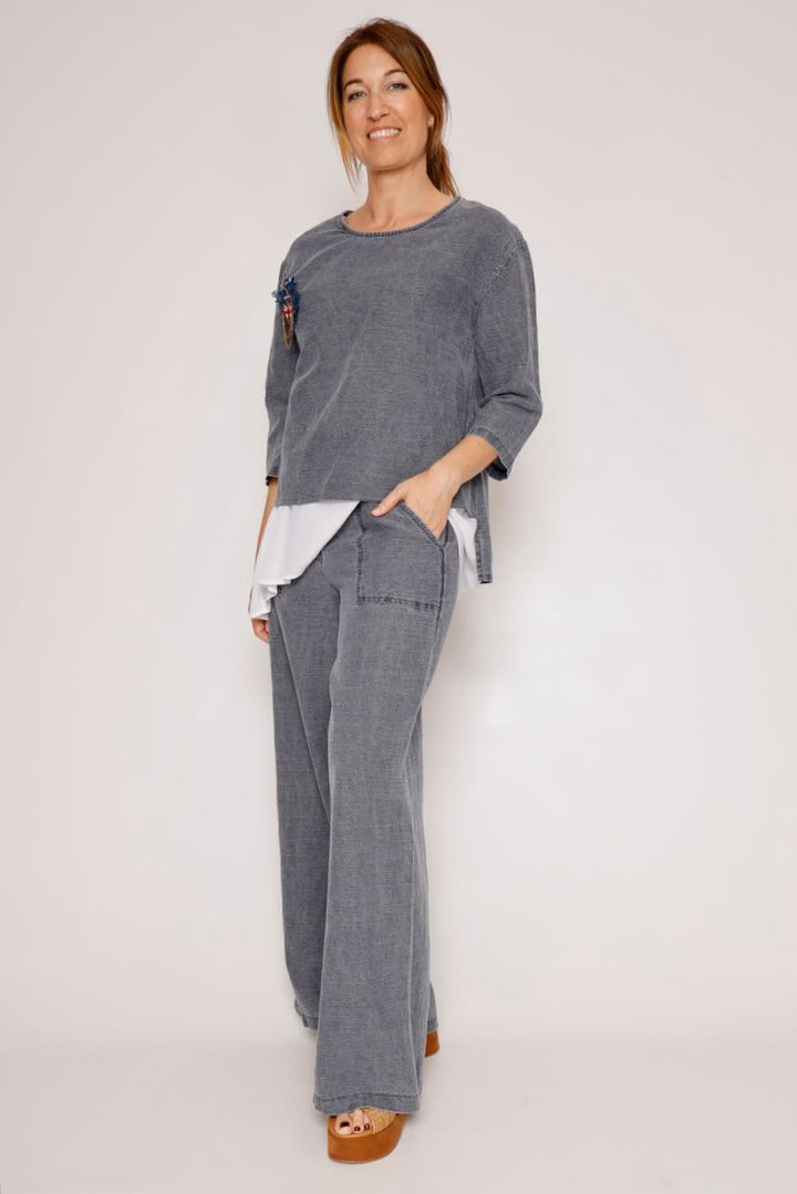 CAMISETA LINO P26DD113-JEANS