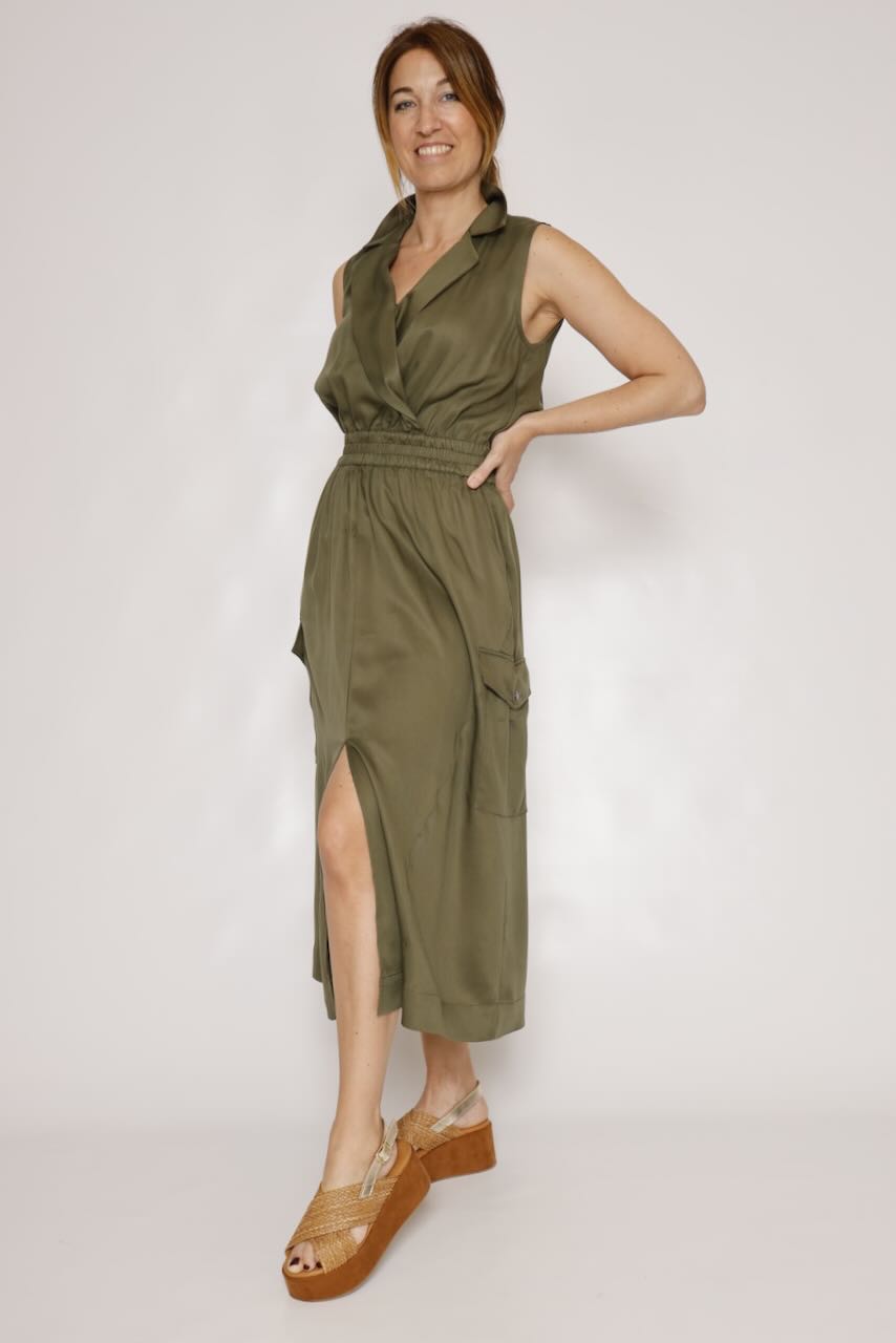 VESTIDO ROW PLAIN-MILITAR