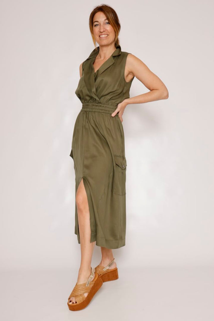 VESTIDO ROW PLAIN-MILITAR