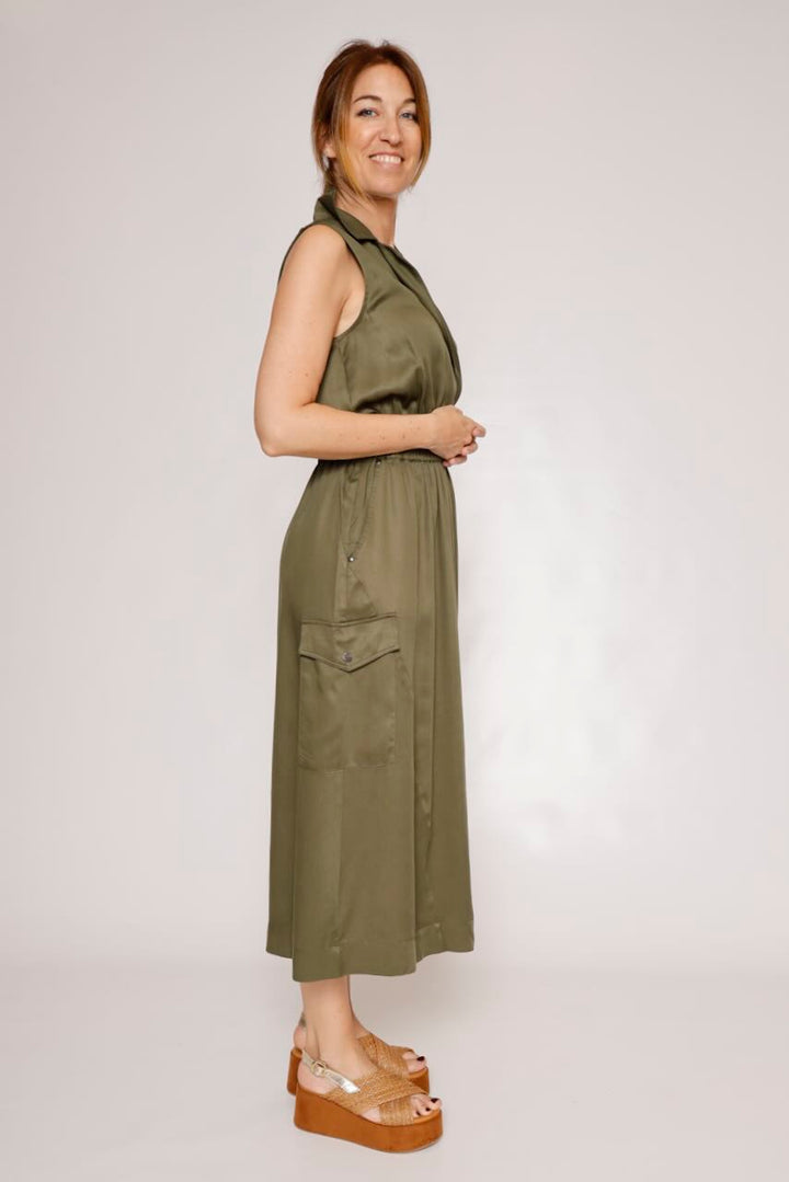 VESTIDO ROW PLAIN-MILITAR