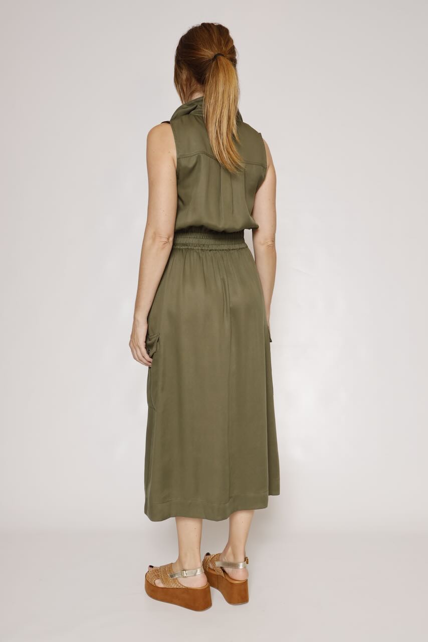 VESTIDO ROW PLAIN-MILITAR