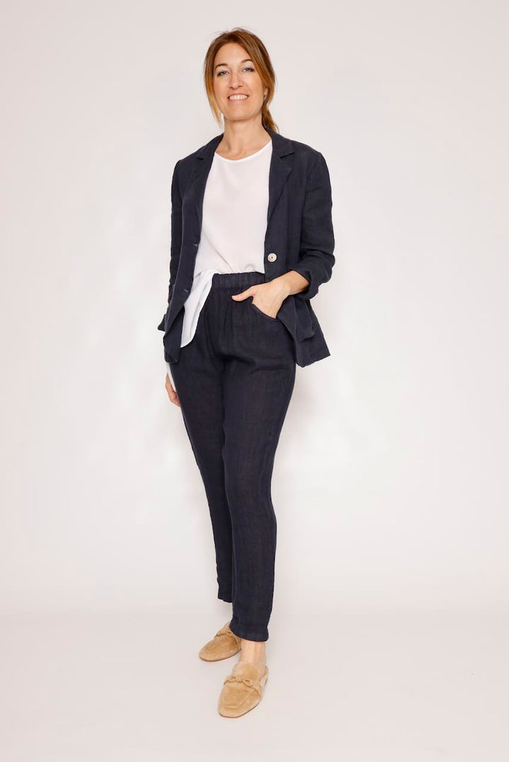 CHAQUETA LINO P25RU606-MARINO