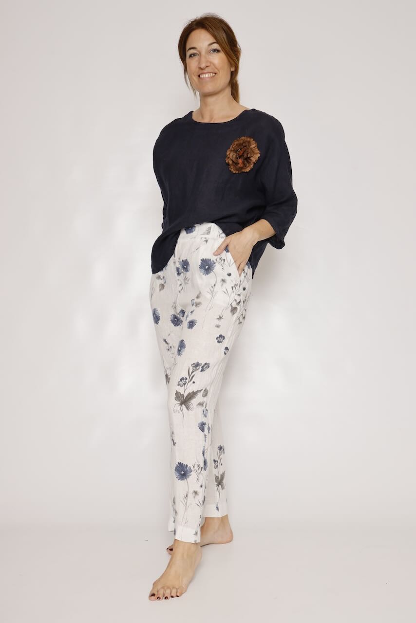 PANTALÓN P25DL203-BLANCO/AZUL