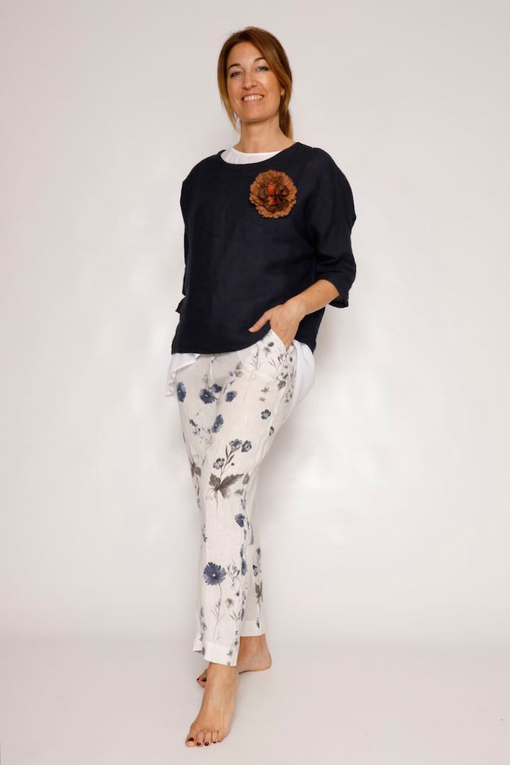 PANTALÓN P25DL203-BLANCO/AZUL