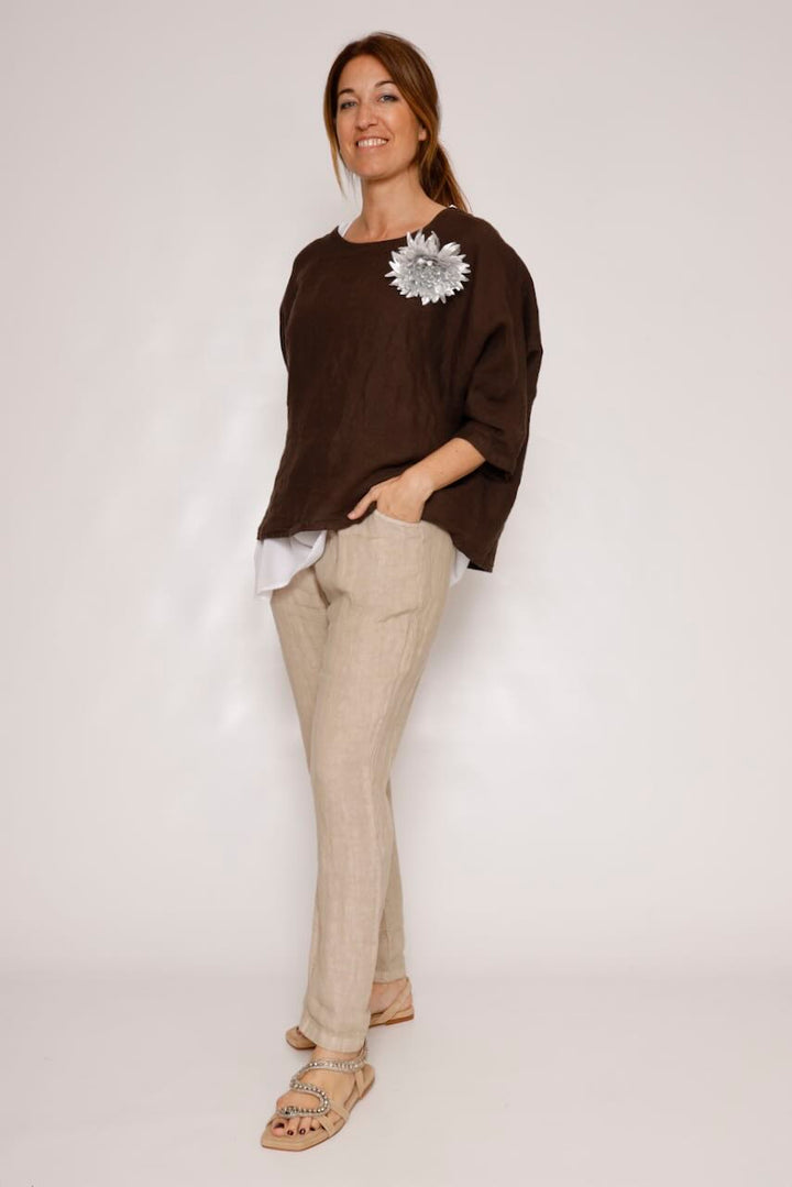 BLUSA P25RU415-MARRON