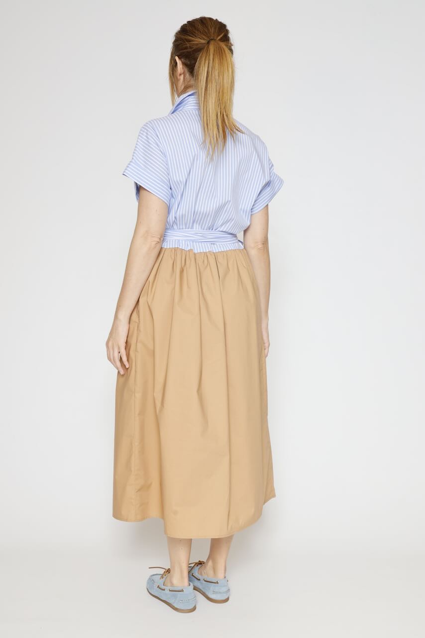 VESTIDO A2EWCAB000-AZZURRO/CAMEL