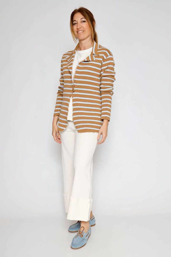 CHAQUETA P26MS601-CAMEL/AZUL