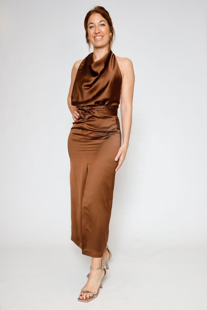 VESTIDO AFZJLBA-MARRON
