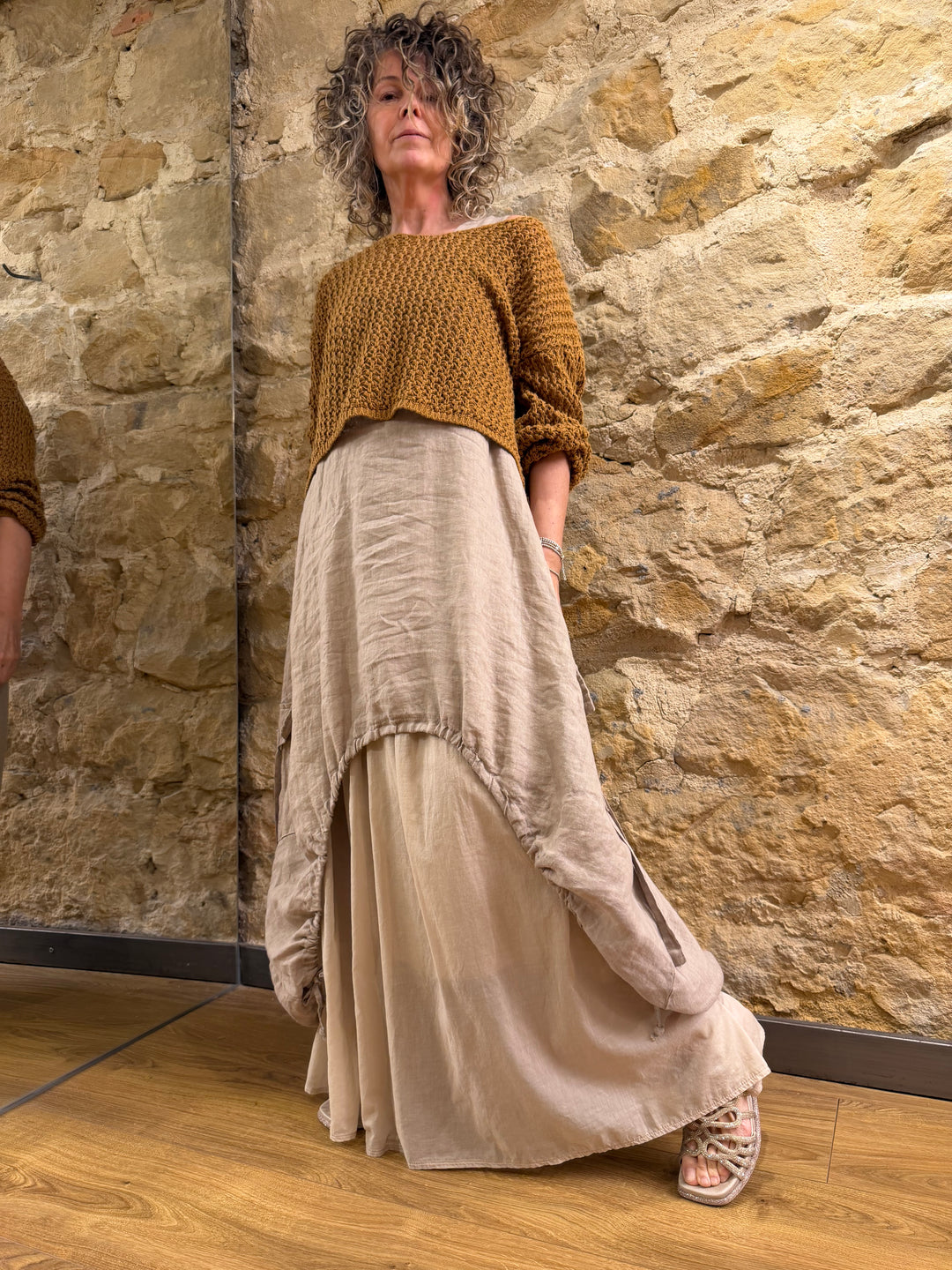 VESTIDO P26DD720-BEIGE