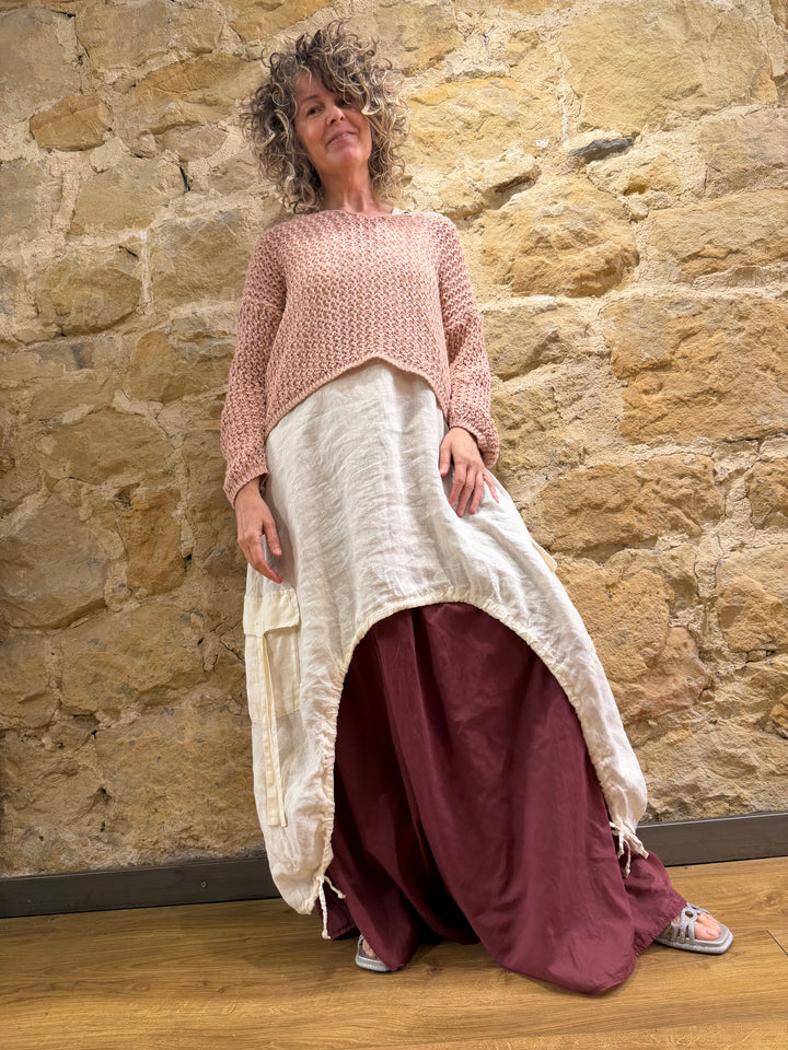 VESTIDO ASIMÉTRICO P26DD720-LATTE