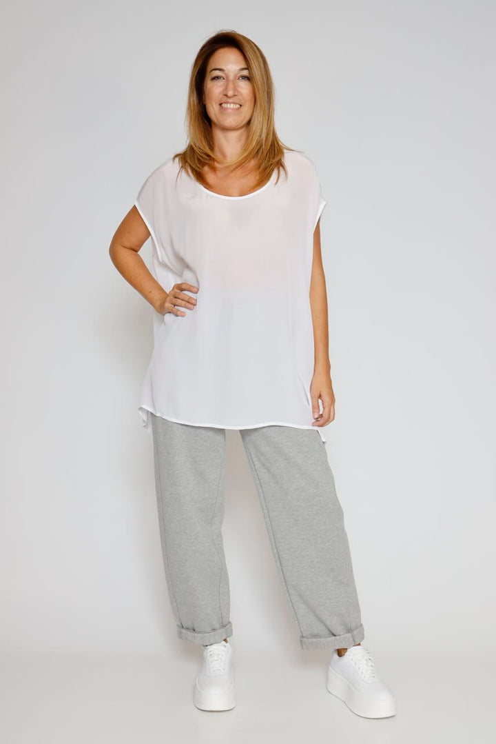 BLUSA/ LARGONA P25AN127-BLANCO