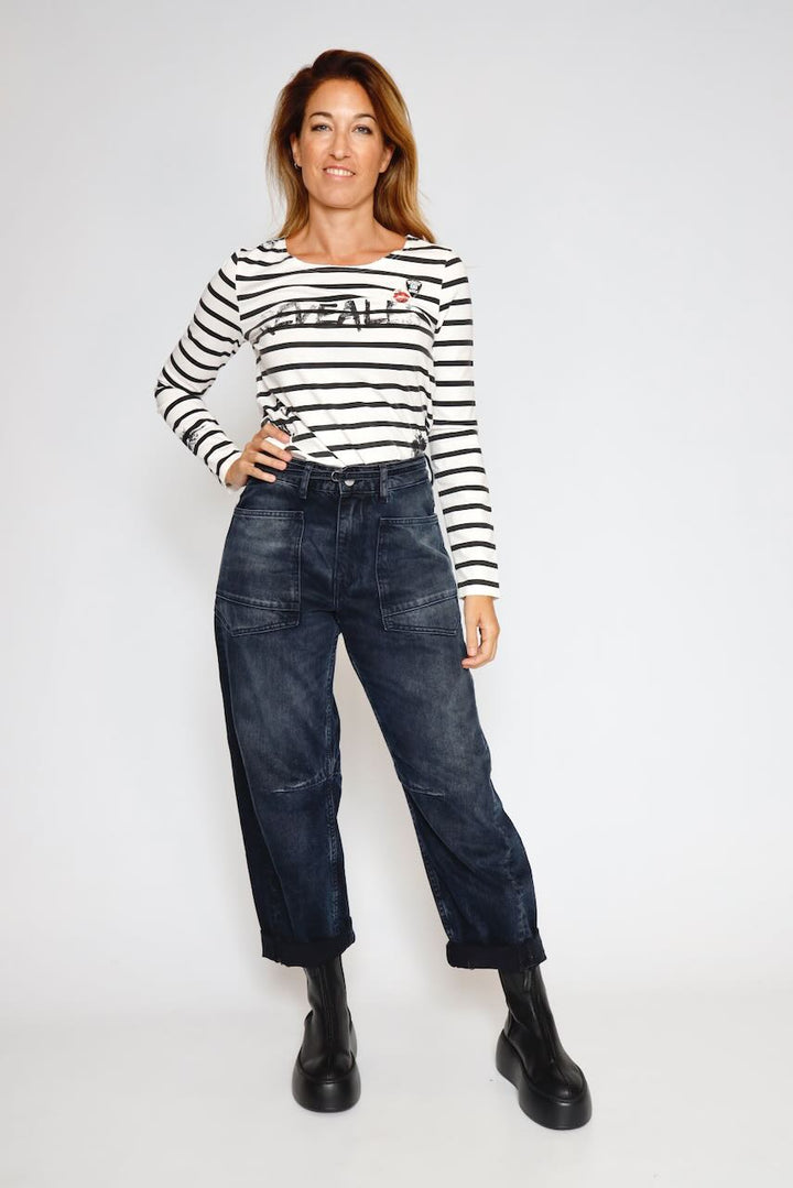 CAMISETA TWIGGY STRIPES-BLANCO