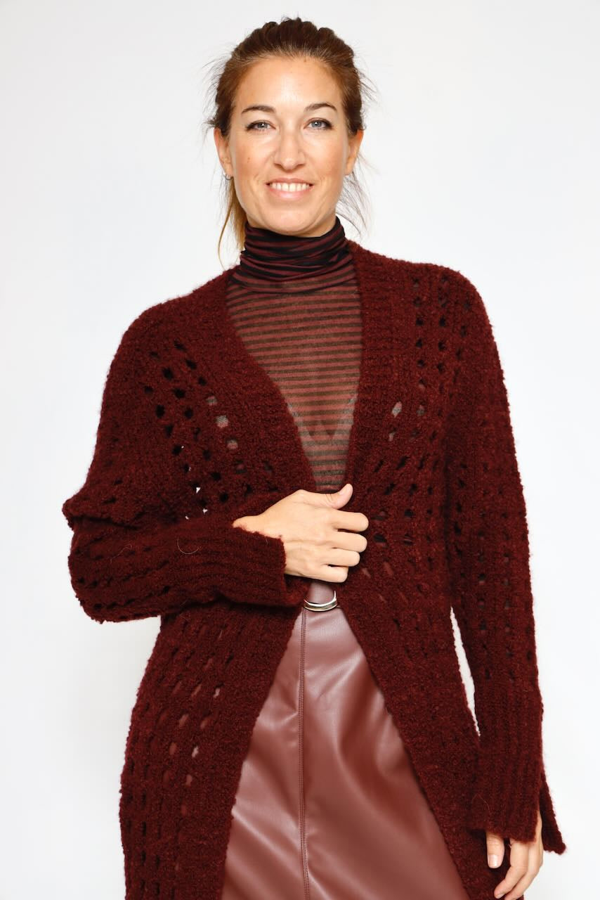 CARDIGAN A25DI518-BURDEOS