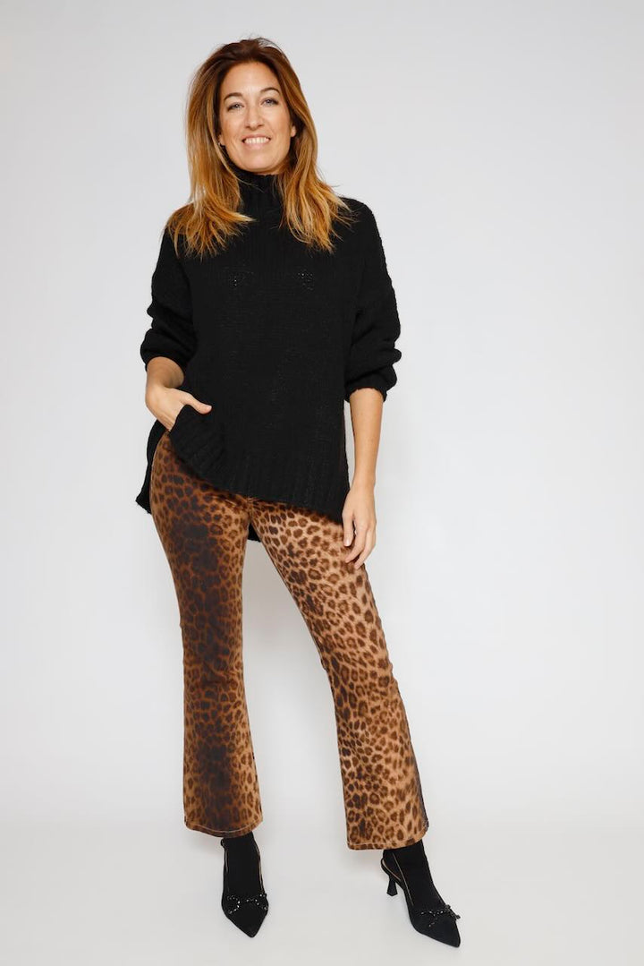 Pantalones flare estampado animal print P0XBDNCC97-ANIMAL PRINT