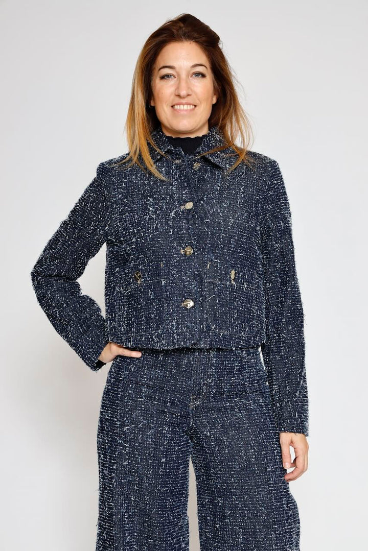 CHAQUETA BOUCLÉ WJ4011D419F7-AZUL