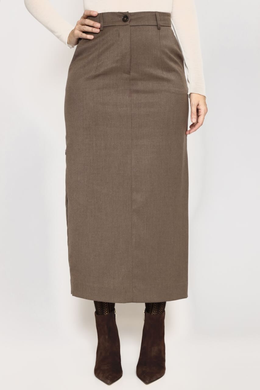 Falda lápiz midi 54-6034-CAFE
