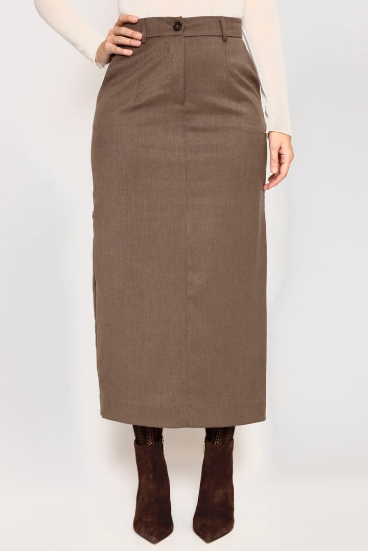 Falda lápiz midi 54-6034-CAFE