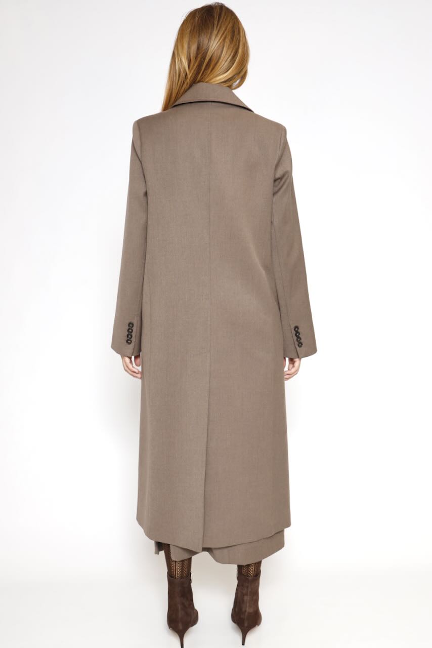 Abrigo largo con bolsillos de solapa 54-9000-CAFE
