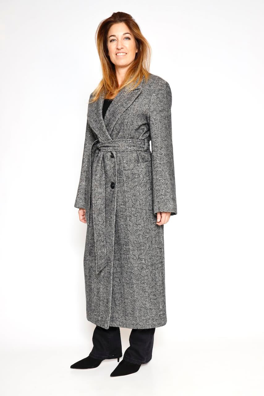 ABRIGO JASPEADO 54-9006-NEGRO