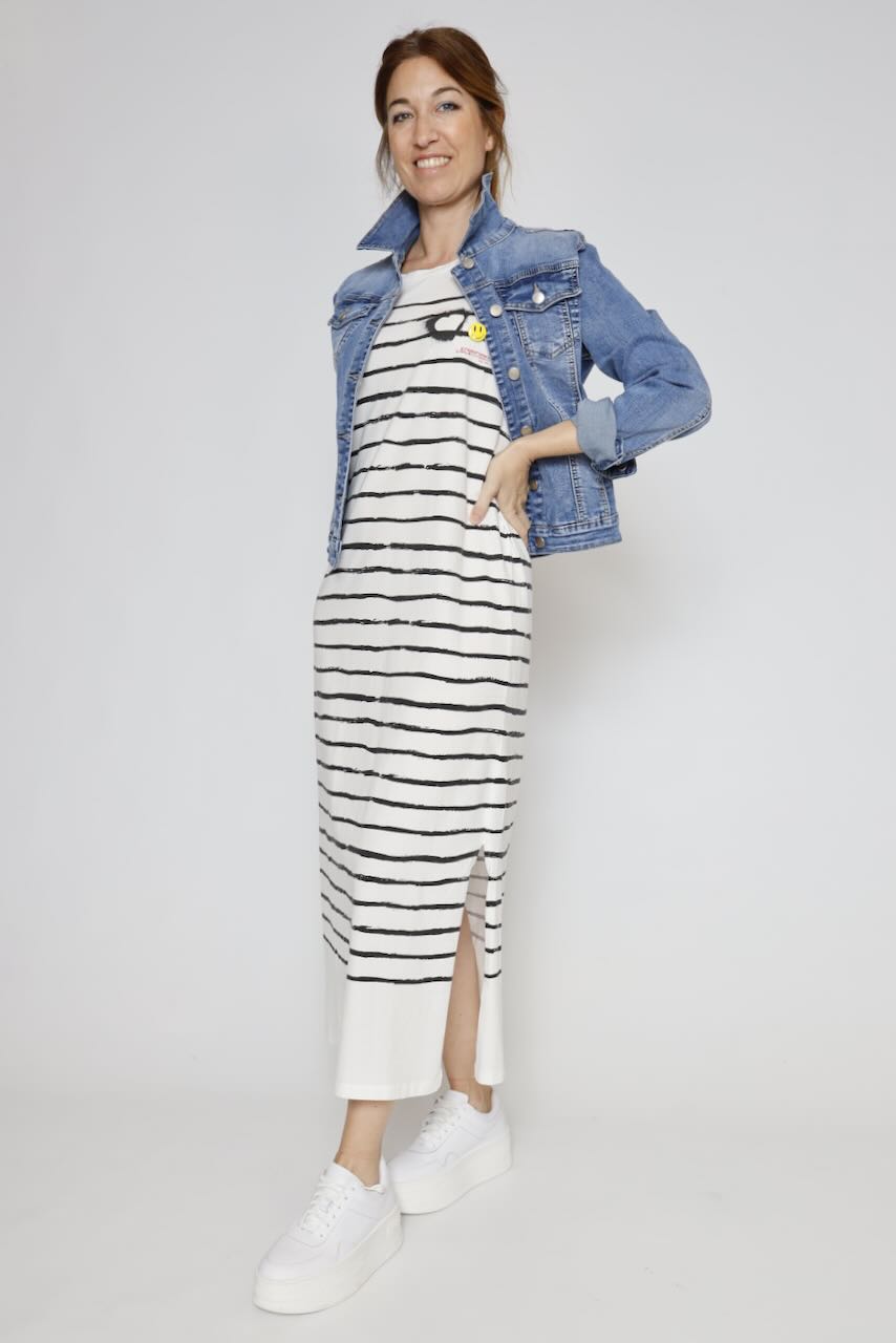 VESTIDO REAVE SAILOR ROCK-BLANCO/NEGRO