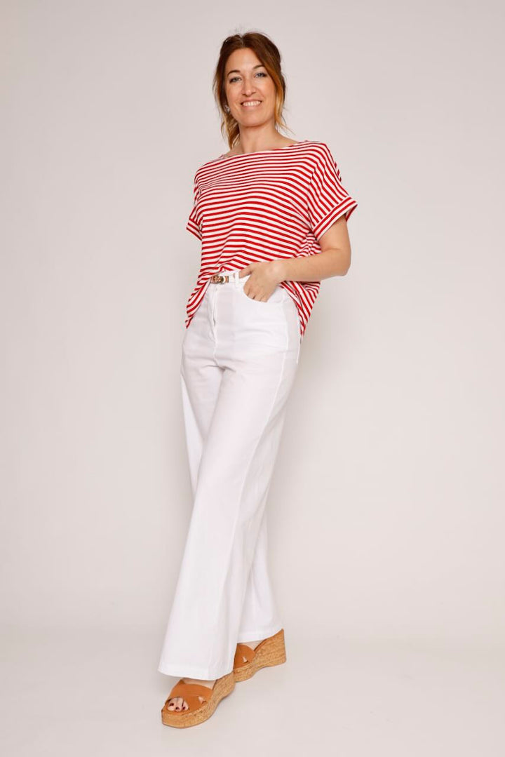CAMISETA P26BU415-BLANCO/ROJO