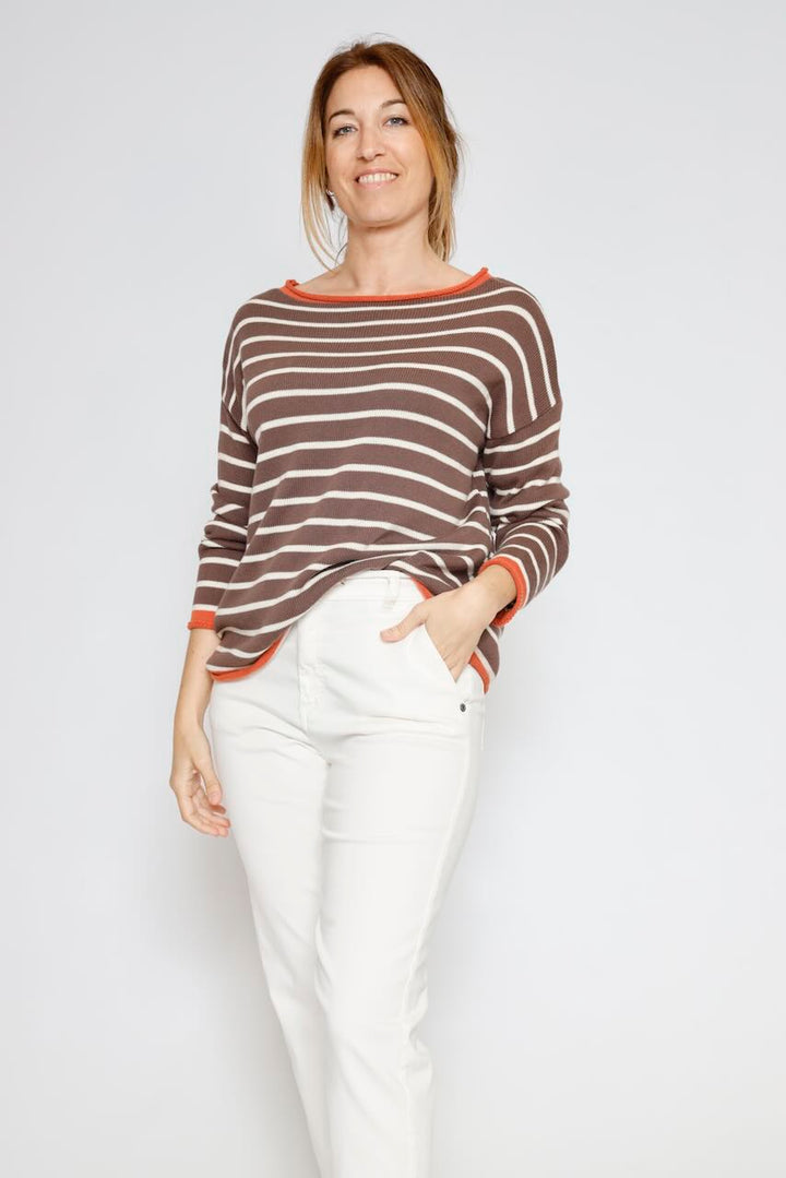 JERSEY P26IT508-MARRON/BEIGE
