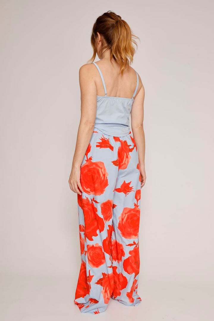 PANTALÓN BY10246-AZUL/NARANJA