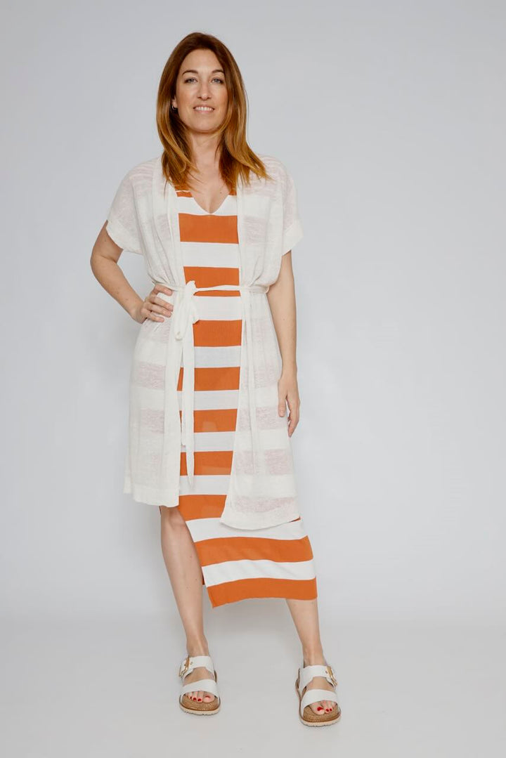 VESTIDO RAYAS BY08008-TEJA