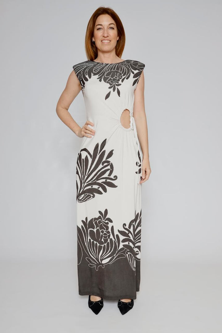 VESTIDO 53-3311-BEIGE/NEGRO