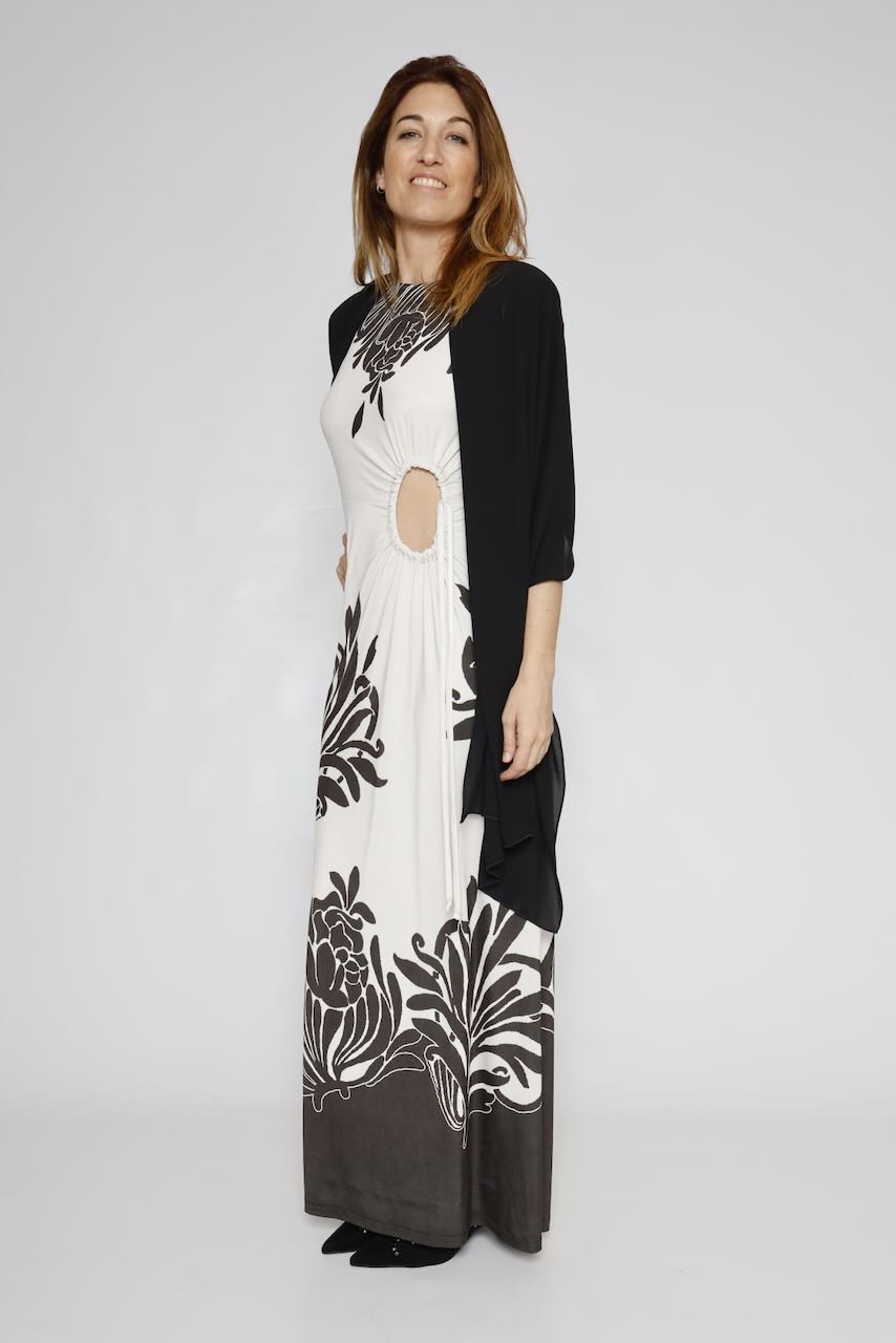 VESTIDO 53-3311-BEIGE/NEGRO