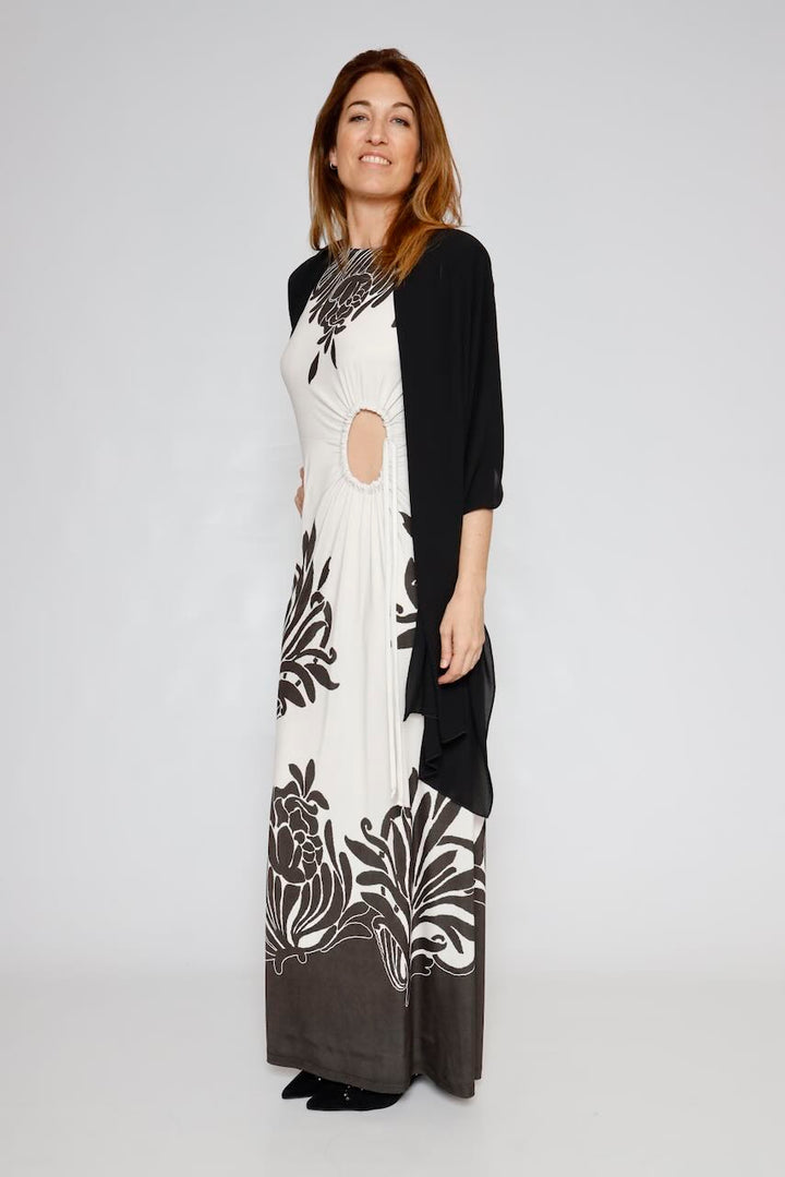 VESTIDO 53-3311-BEIGE/NEGRO