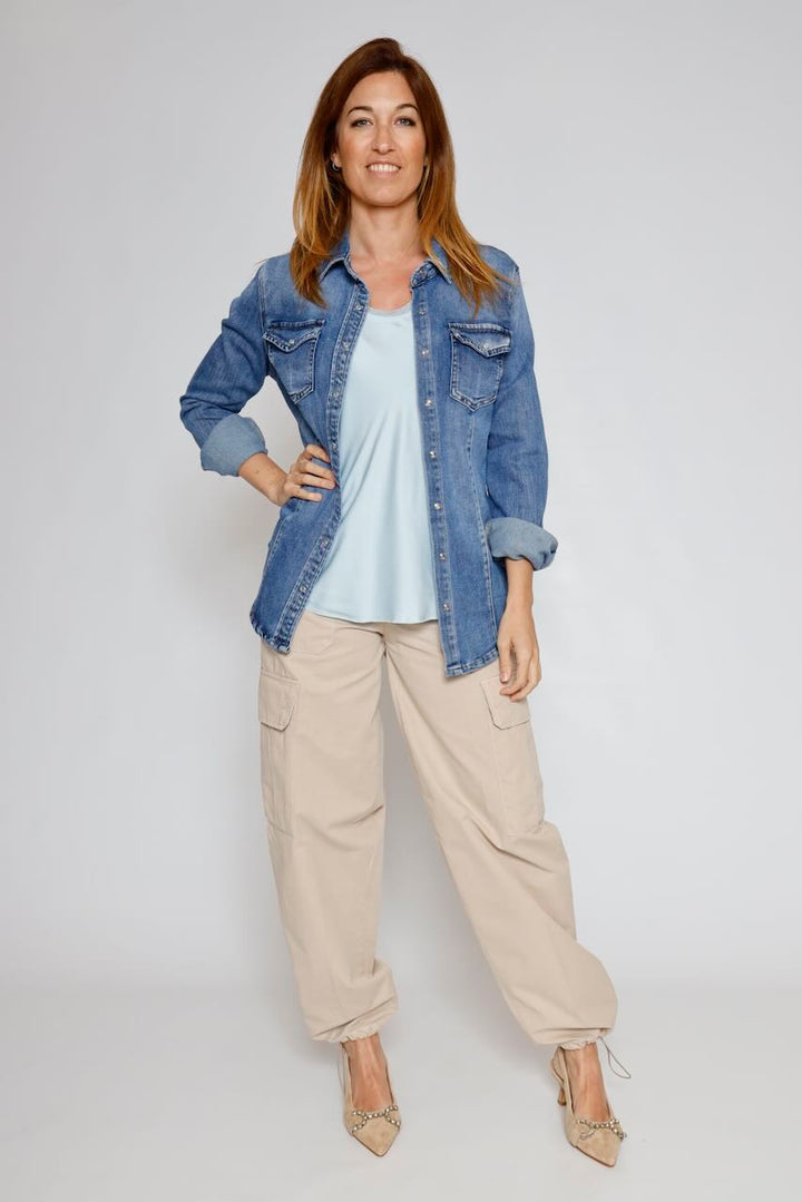 TOP P25AN004-AZUL CIELO