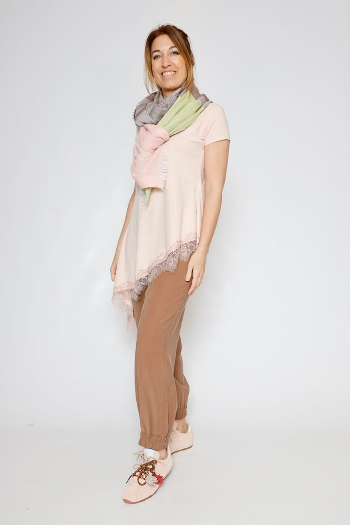 PAÑUELO SS592-VERDE/ROSA