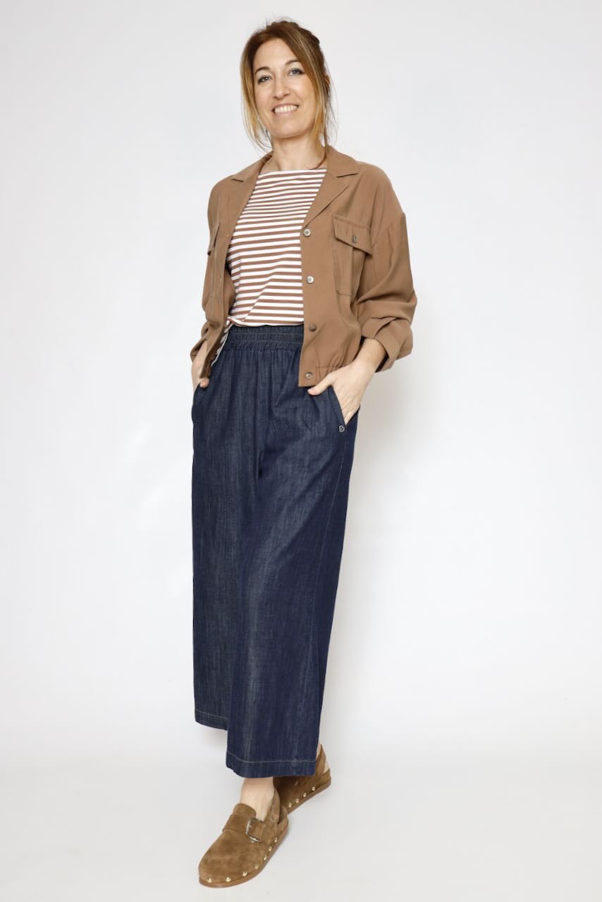 CAMISETA P26BU415-BLANCO/MARRON