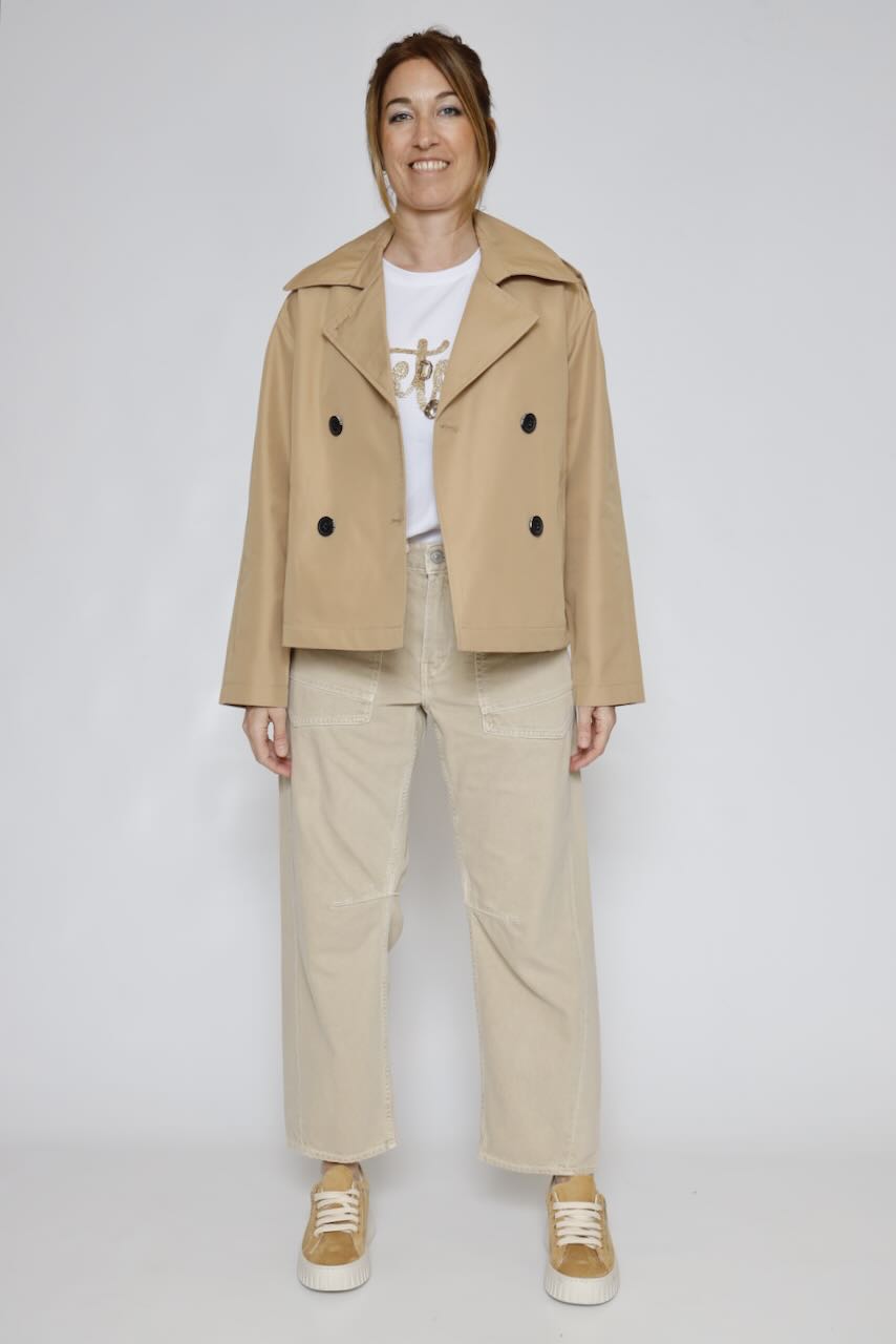GABARDINA CORTA FLLUVIA-BEIGE