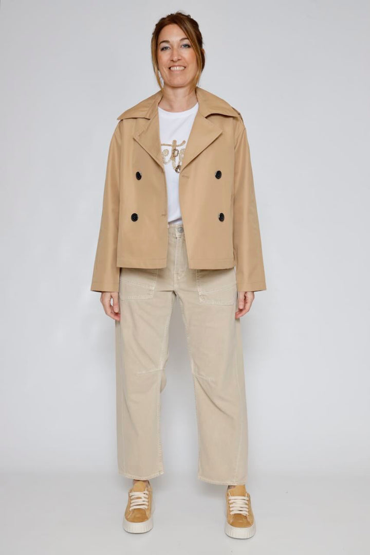 GABARDINA CORTA FLLUVIA-BEIGE