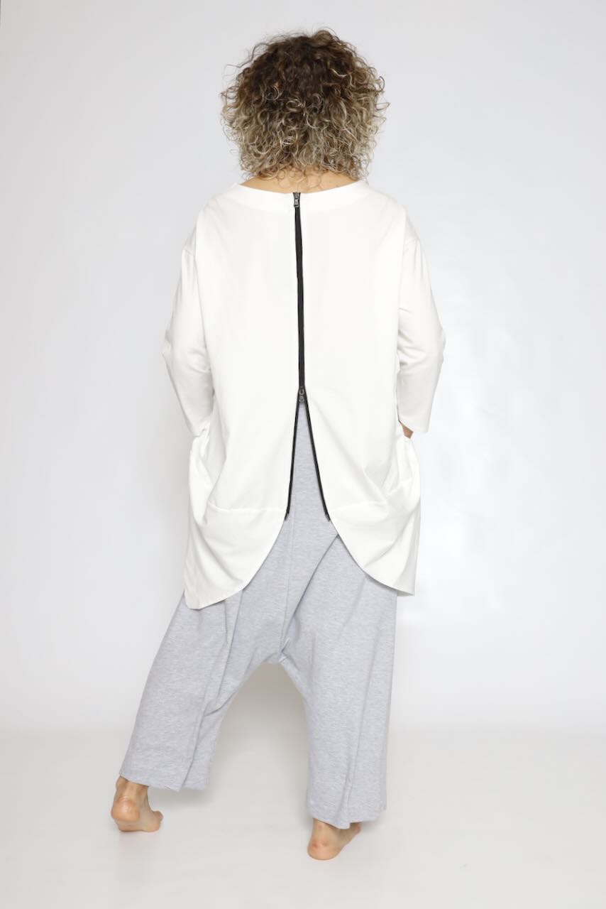 ZIP T-SHIRT P4UP0126-WHITE