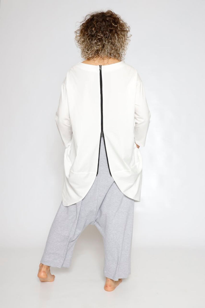 ZIP T-SHIRT P4UP0126-WHITE