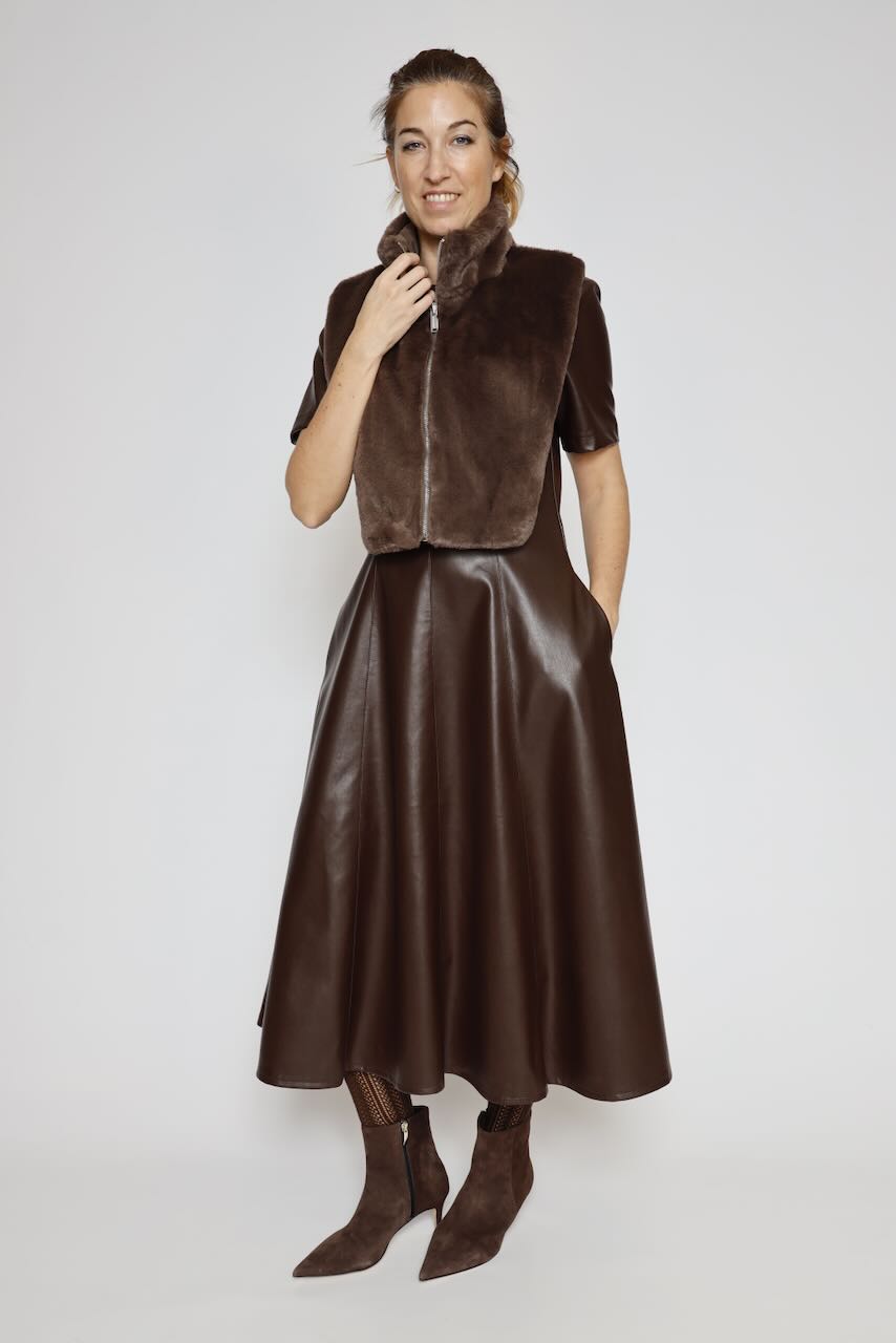 VESTIDO A25MO701-MARRON