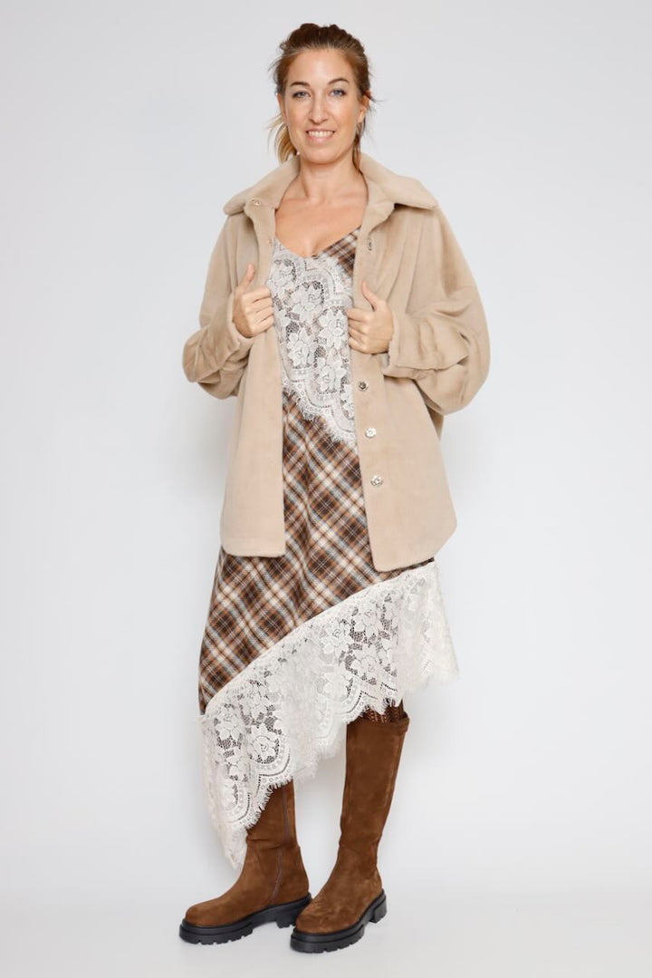 VESTIDO A25RU701-MULTI MARRON