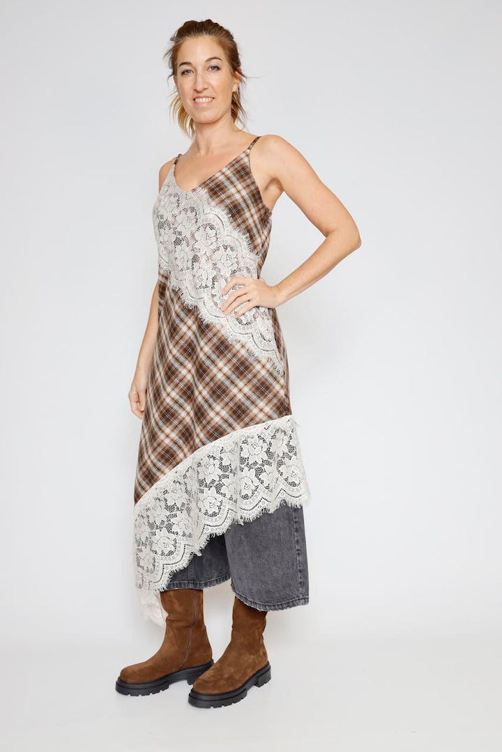 VESTIDO A25RU701-MULTI MARRON