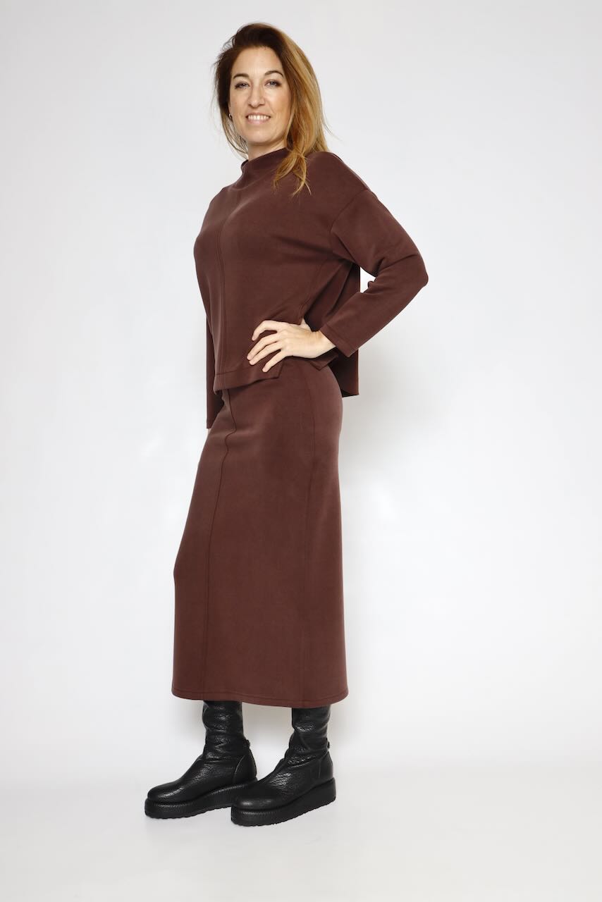 FALDA BY09162-MARRON