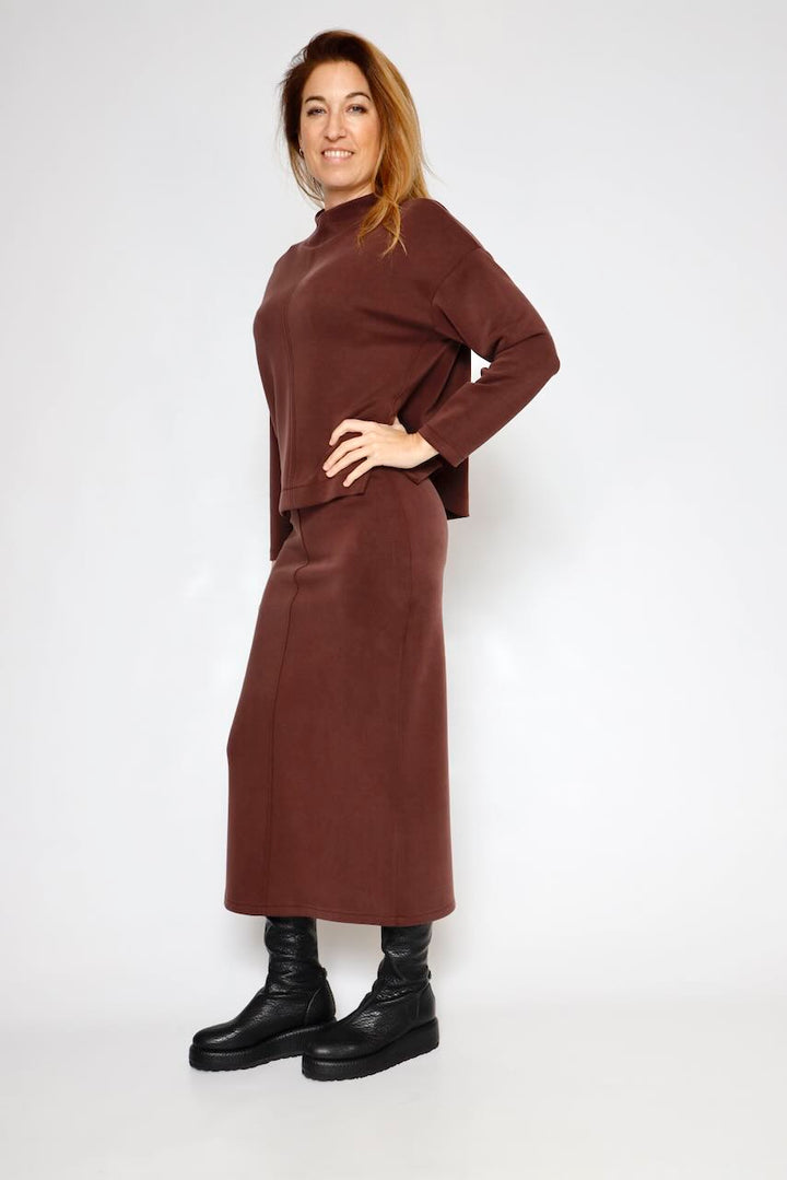 FALDA BY09162-MARRON