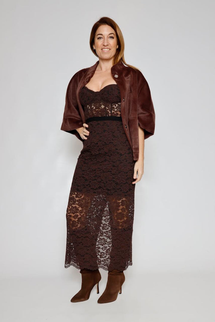 VESTIDO AFVZKMA-MARRON