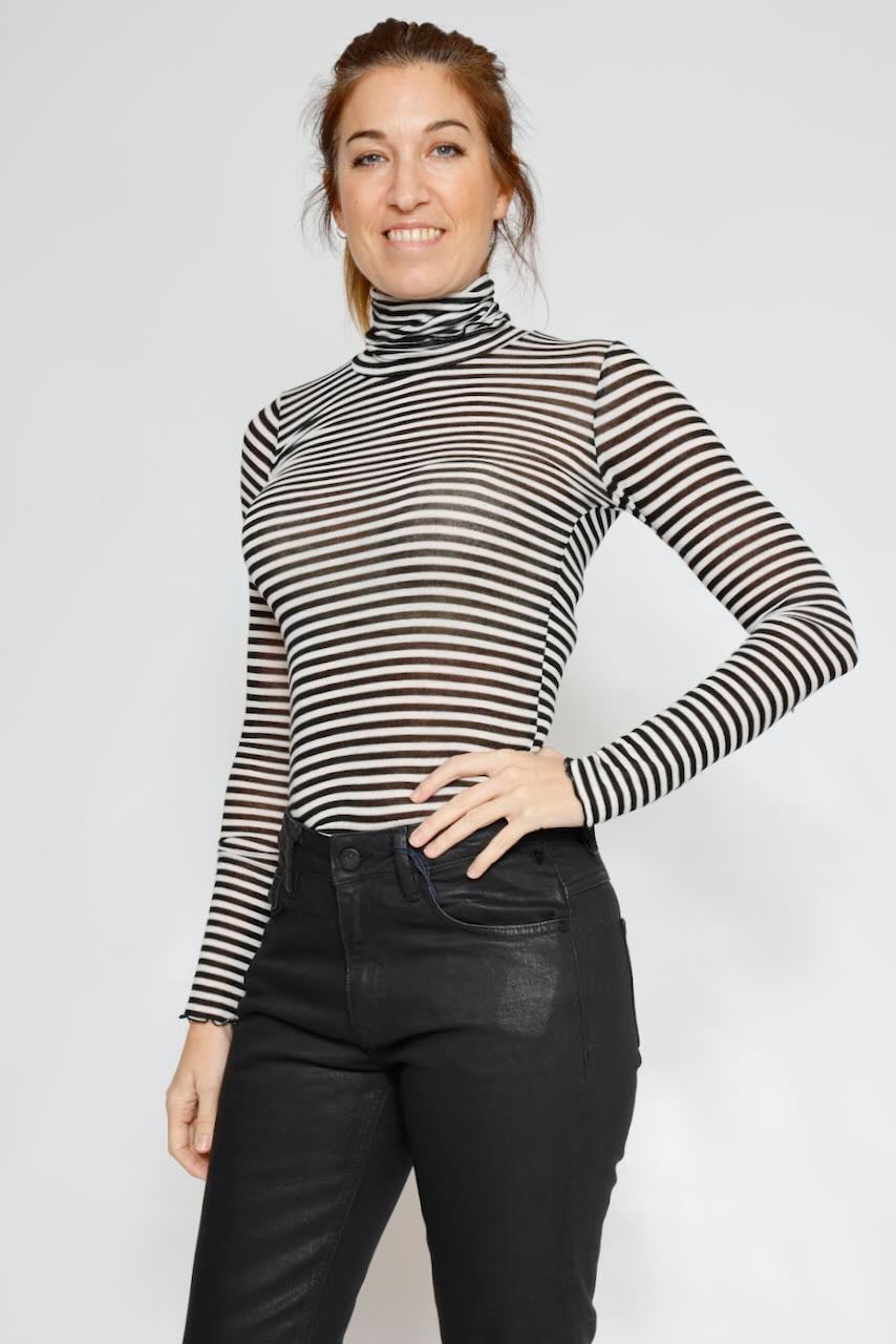 CAMISETA BY09144-RAYAS BLANCO