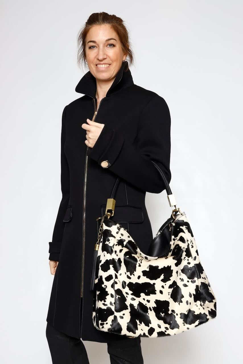 BOLSO VACA CV65872-BLANCO/NEGRO
