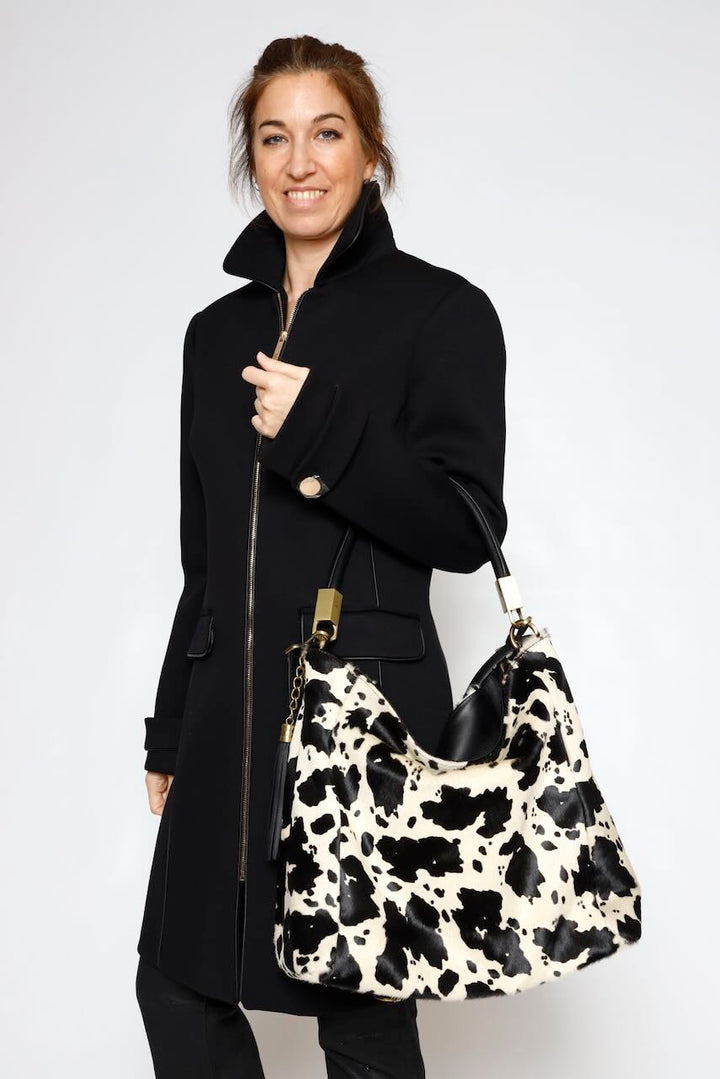 BOLSO VACA CV65872-BLANCO/NEGRO